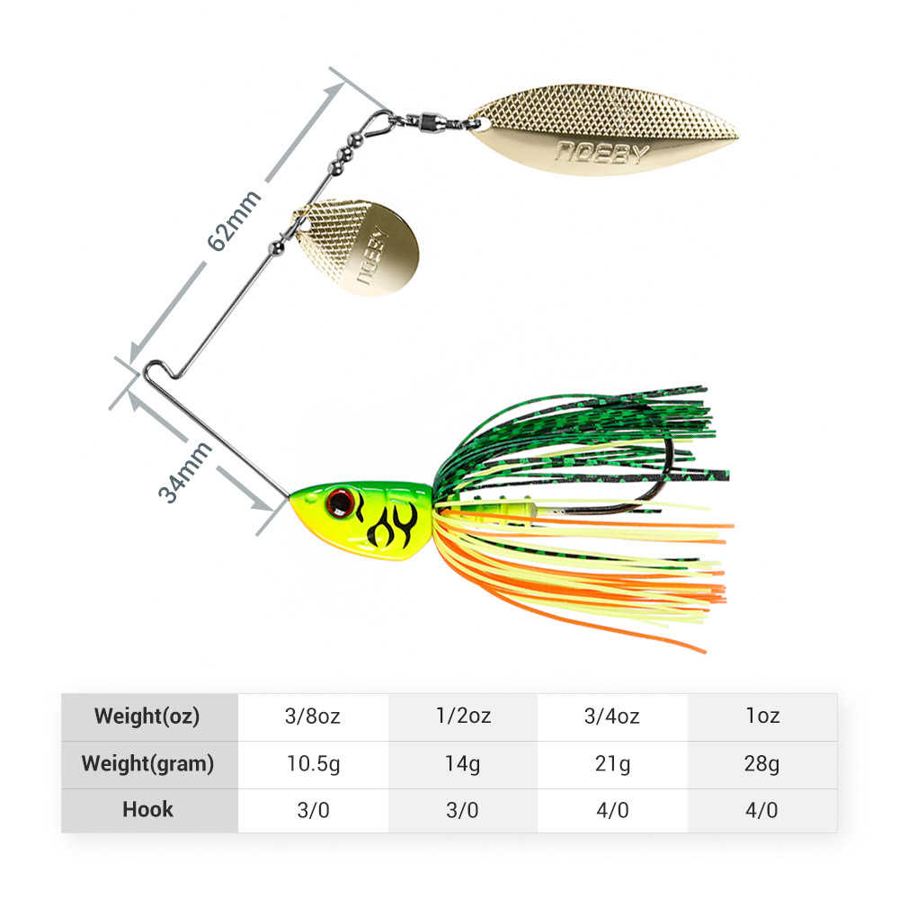 Noeby spinnerbait 10.5g 14g 21 - Fishing Lure Spoon avaliação e preço
