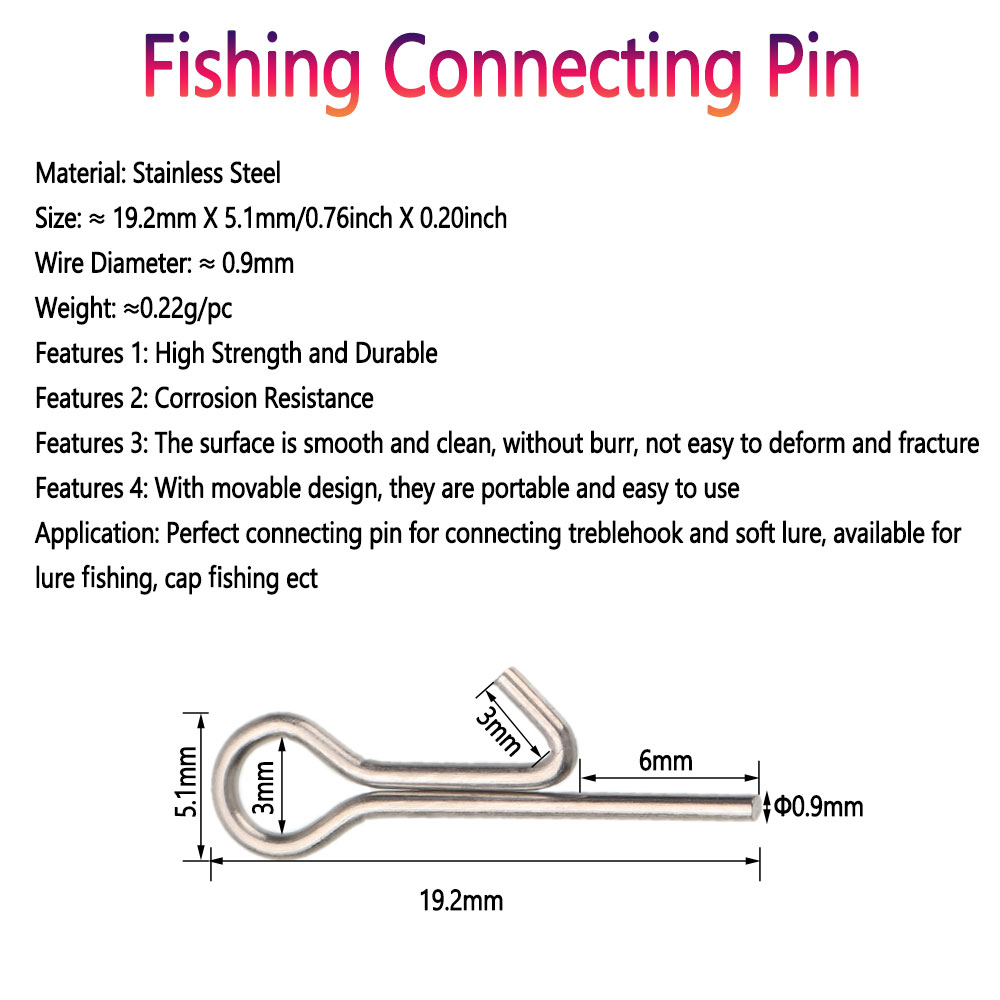 50/100 peças Pinos de Conexão  - Fishing Lure Accessories avaliação e preço