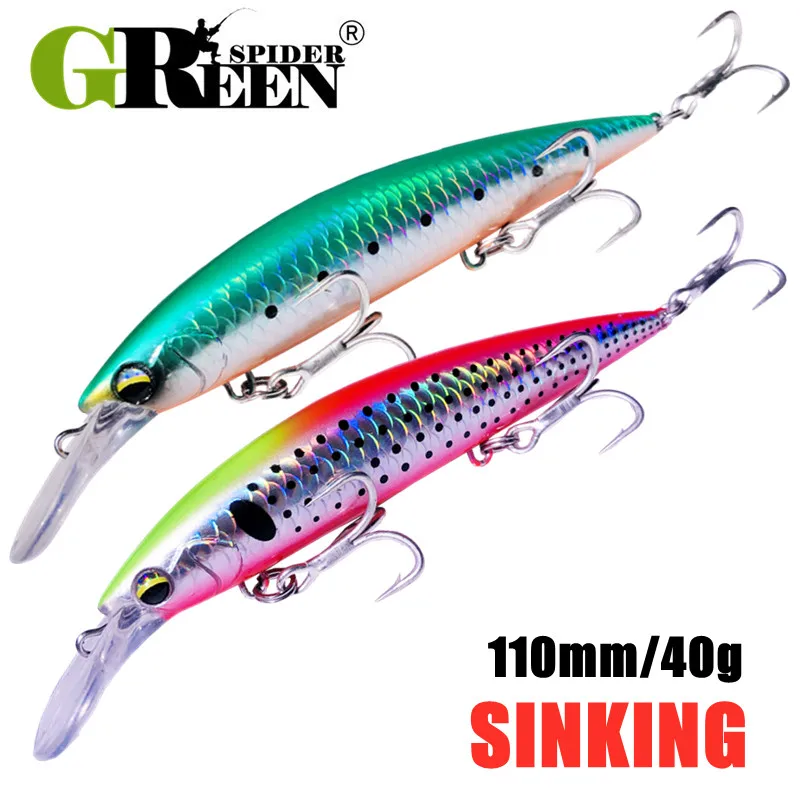 Greenspider peso pesado minnow - Fishing Lure Jerkbait avaliação e preço