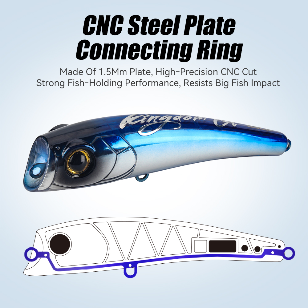 KINGDOM GT Isca Popper de Supe - Fishing Lure Topwater avaliação e preço